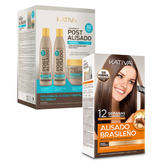 Kativa Brazilian Straightening Full KIT Pre and Post Smoothing